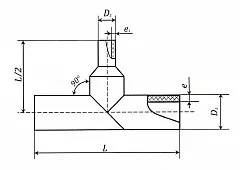 Тройник ПНД ПЭ100 переходной сварной 225х110 мм SDR21